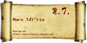 Marx Tíria névjegykártya